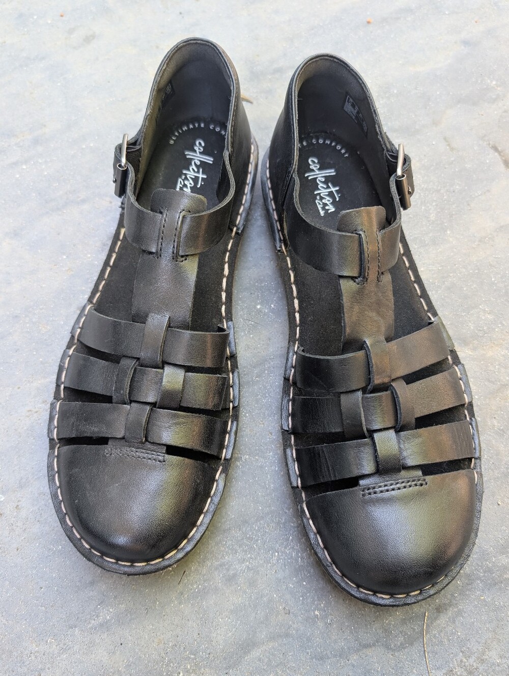 Clarks Blake Moss Fisherman Leather Sandals 10 Mary Jane Style 🖤